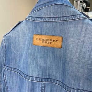 Burberry Blue Denim Trench Coat